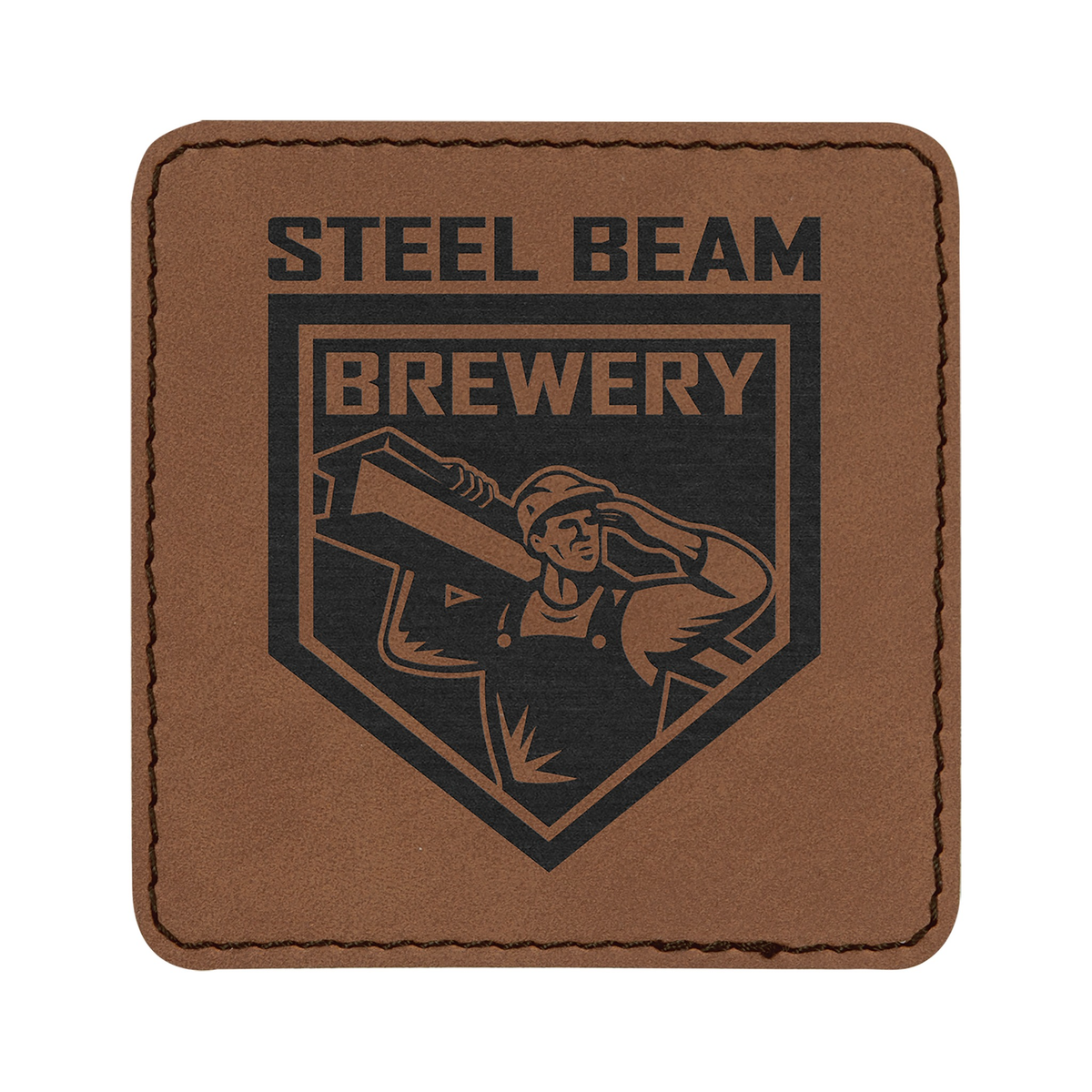 Square Leatherette Patch with Adhesive 3"