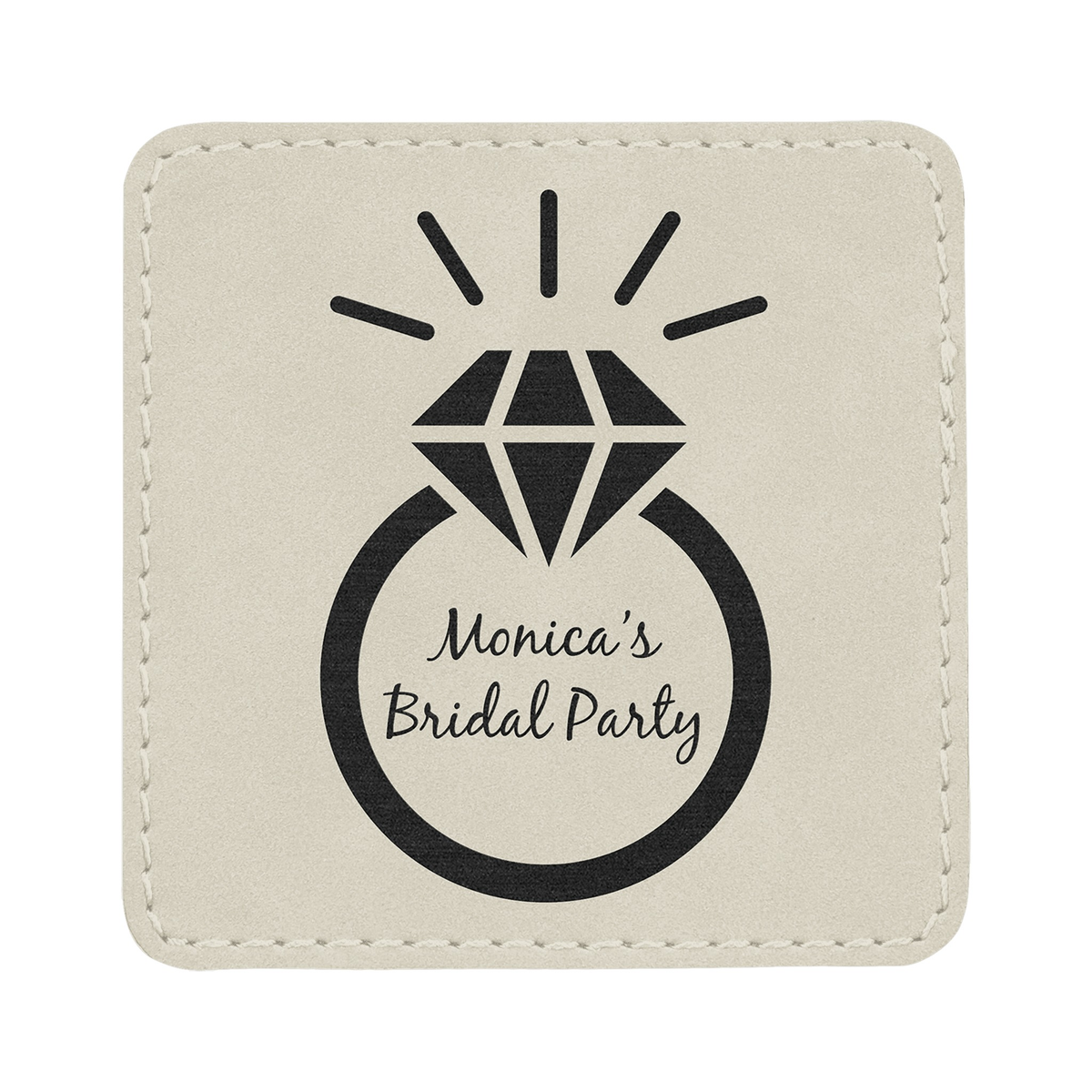 Square Leatherette Patch with Adhesive 3"