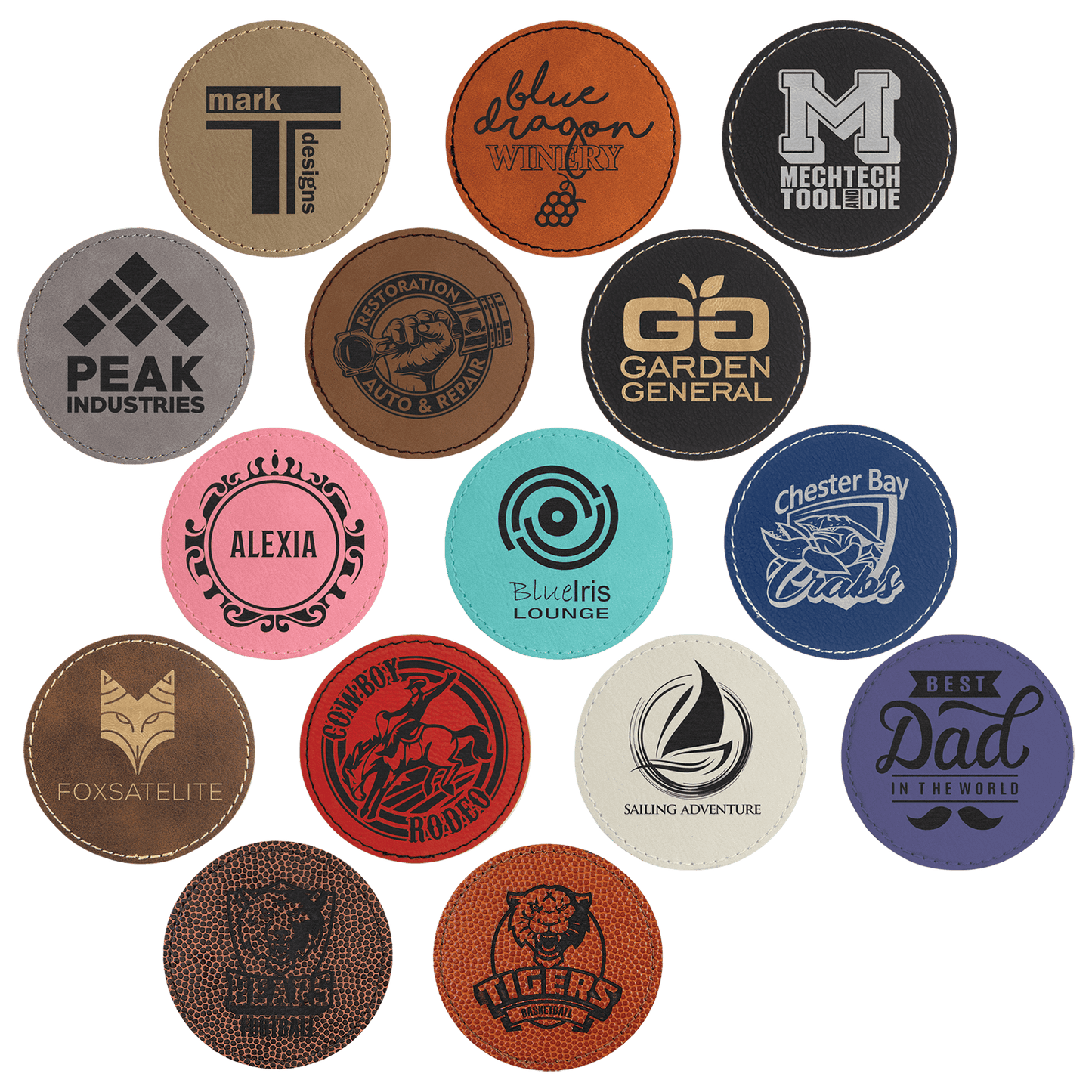Round Leatherette Patch with Adhesive 3"