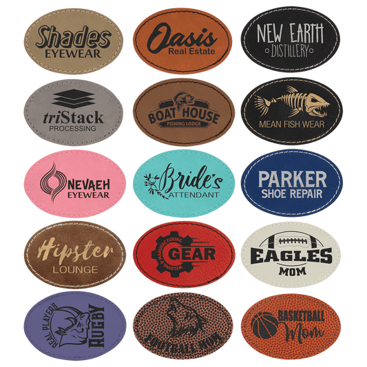 Oval Leatherette Patch with Adhesive 3" x 2"