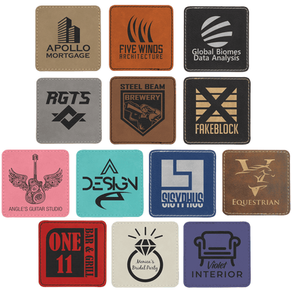 Square Leatherette Patch with Adhesive 3"