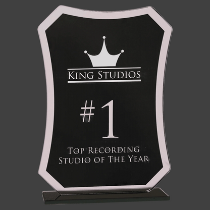Black Rectangle Reflection Glass Award