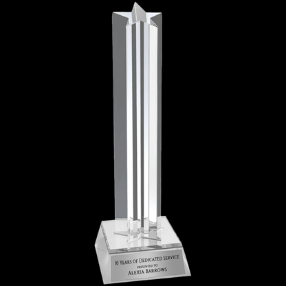 Silver Star Column Acrylic with Silver Base