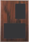 9" x 13" Cherry Finish Slide-In Frame Plaque with 3.5" x 5" & 5" x 7" Windows