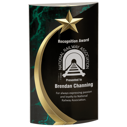 Green Marble Rounded Shooting Star Acrylic