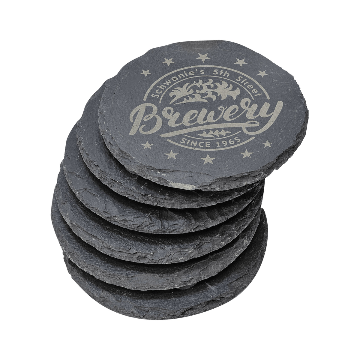 Slate Round Coaster 4", Single