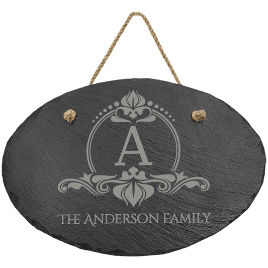 Oval Slate Plaque with Hanger String