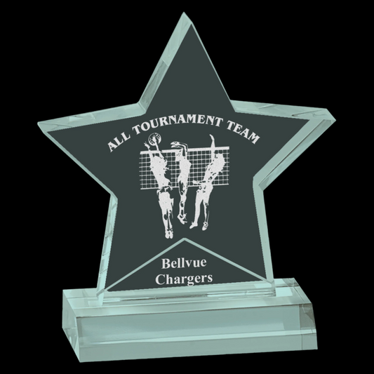 5" x 5" Star Acrylic Award with 4" Base