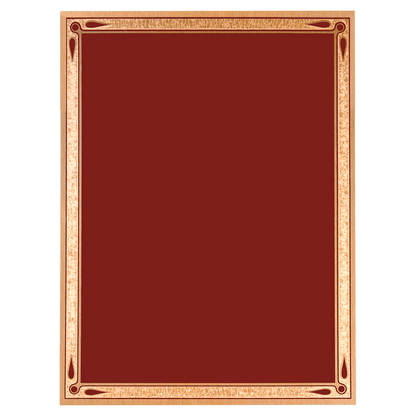 Red/Gold Teardrop Brass Plated Steel Plaque Plate