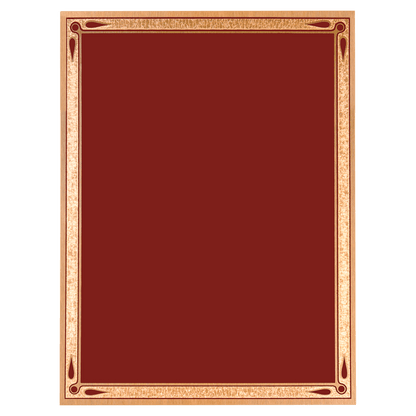 Red/Gold Teardrop Brass Plated Steel Plaque Plate