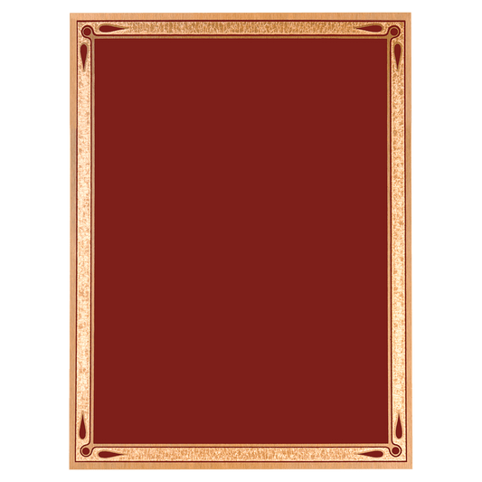 Red/Gold Teardrop Brass Plated Steel Plaque Plate